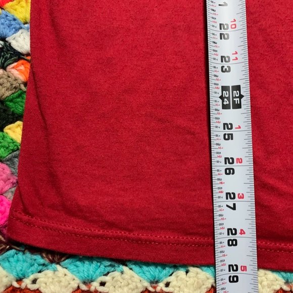 Vintage 90s Jerzees Solid Blank USA Made Plain Cherry Red Tee - Picture 8 of 10